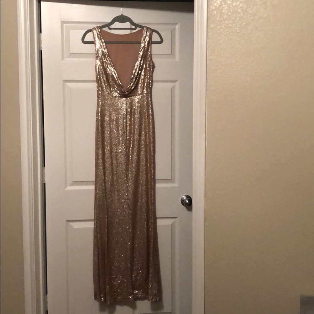 GOLD SEQUIN DRESS. Worn once